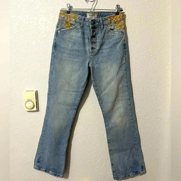 We The Free Gold Embroidery Jeans size 26 - Picture 1 of 7